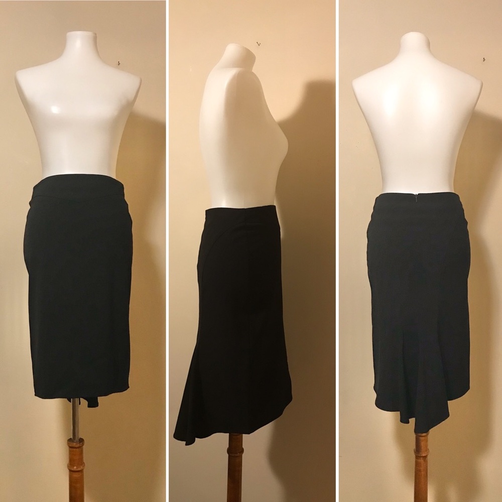 BCX Black High Low Stretch Flare Skirt 3 EUC